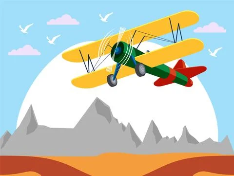 Biplane Concept Illustration Stock Illustration