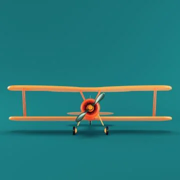 Biplane on dark green background Stock Illustration