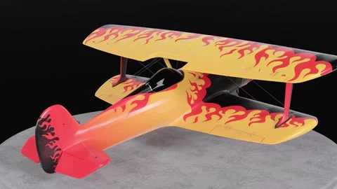 Biplane Flame Flyer. Stock Footage 312819206