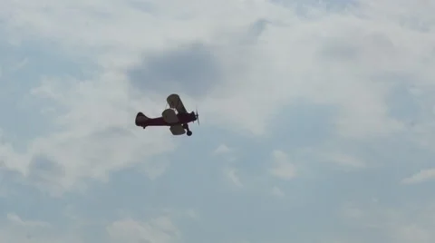 Biplane Flyby Stock Footage 44234915