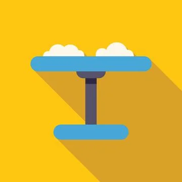Biplane flying through clouds with long shadow Stock Illustration