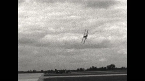 Biplane Flyovers 1931 Stock Footage 182209382
