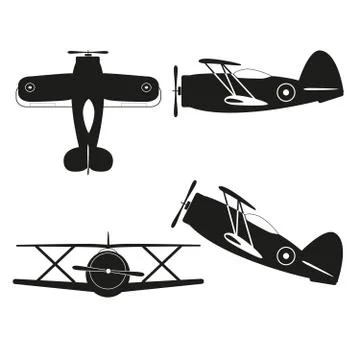 Biplane Stock Illustration