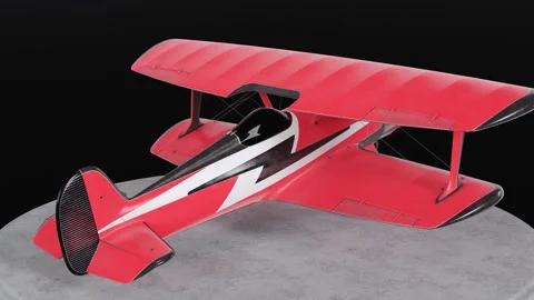 Biplane Red Ball Stock Footage 312819205