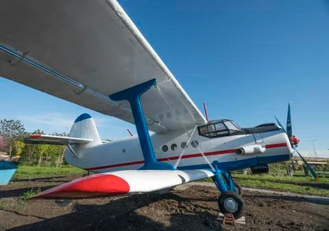Biplane side view Stock Photos