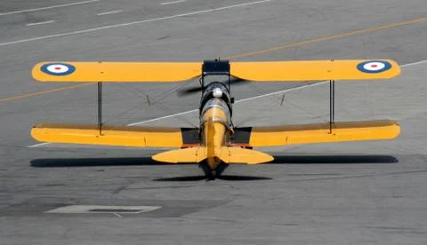 Biplane takeoff Stock Photos
