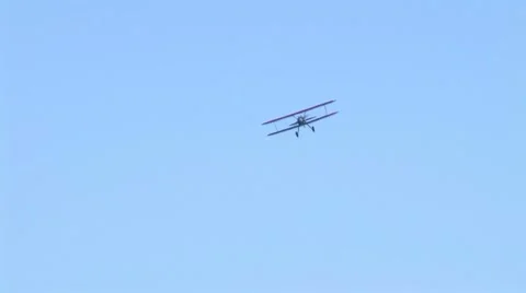 Biplane Trails Smoke 02 Stock Footage 8601257