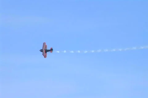 Biplane Trails Smoke Stock-Footage 2738573