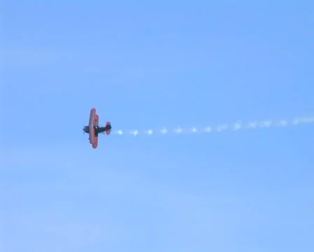Biplane Trails Smoke Stock Footage 2839745