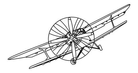 Biplane vector drawing Stock Illustration