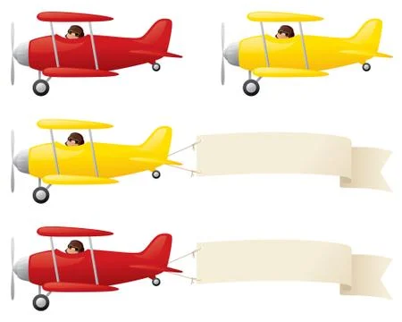 Biplanes Stock Illustration