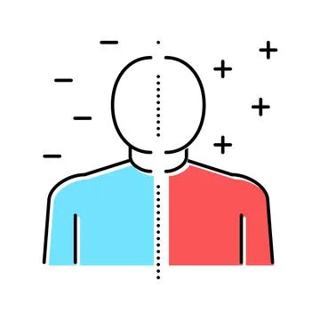 Bipolar disorder color icon vector illustration Illustrazione stock