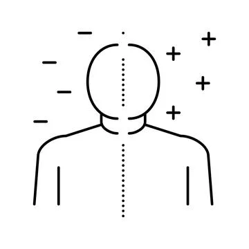 Bipolar disorder line icon vector illustration 库存插图