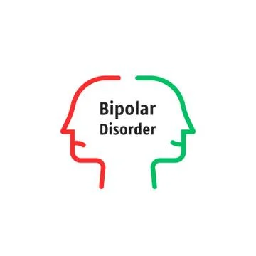 Bipolar disorder like linear faces Stock Illustration