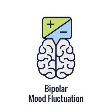 Bipolar Disorder or Depression BP Icon Set Showing Mental Health Symbols Stock Illustration