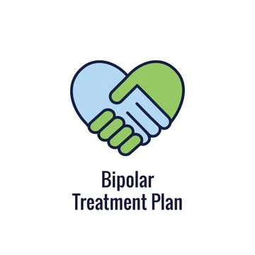 Bipolar Disorder or Depression BP Icon Set Showing Mental Health Symbols Illustrazione stock