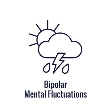 Bipolar Disorder or Depression BP Icon Set Showing Mental Health Symbols Stock Illustration