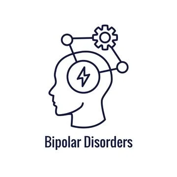 Bipolar Disorder or Depression BP Icon Set Showing Mental Health Symbols Stock Illustration