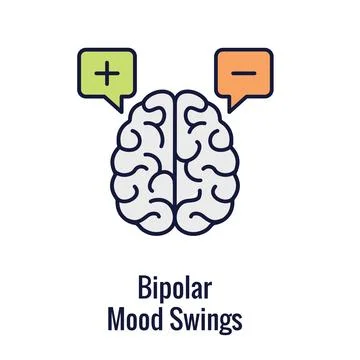 Bipolar Disorder or Depression BP Icon Set Showing Mental Health Symbols Stock Illustration