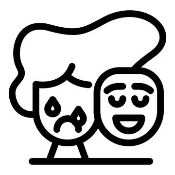 Bipolar disorder showing two opposite emotions of sadness and happiness Stock Illustration