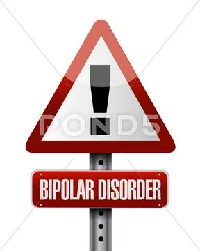 Bipolar disorder warning road sign illustration Stock Illustration