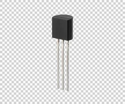 Bipolar junction transistor isolated on transparent background close up vie.. Photos