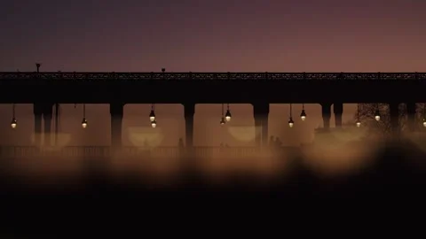 Bir Hakeim bridge at dawn Stock Footage 340201333