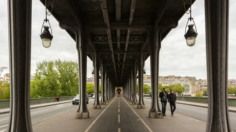 Bir- Hakeim bridge in Paris Stock Footage 133708407