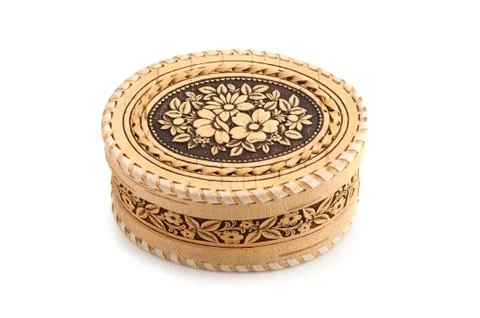 Birch-bark box 스톡 사진