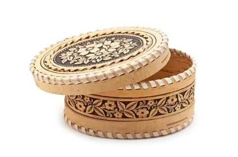 Birch-bark box Stock Photos