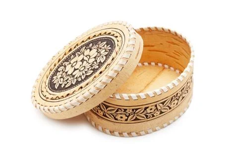 Birch-bark box Stock Photos