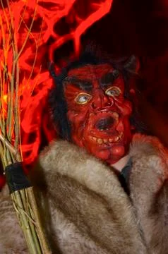 Birch costume devil fear hell krampus mask ugly Stock Photos