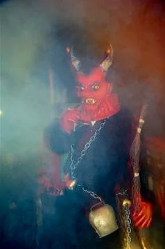 Birch costume devil fear hell krampus mask ugly Stock Photos