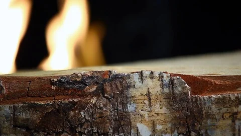 Birch fire flame hd footage Stock Footage 99807157