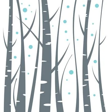 Birch flat illustration on white background 스톡 일러스트