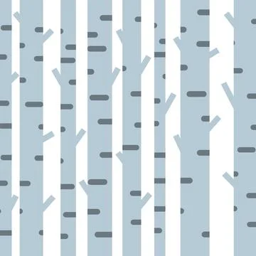 Birch flat illustration on white background 스톡 일러스트