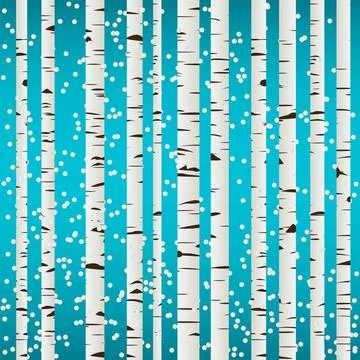 Birch forest and snow pattern Winter background with birch forest and snow... Stock Photos