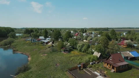 Birch Forest Canopy Drone View Dacha Novosibirsk Russia Stock Footage 337148021