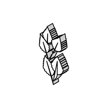 Birch leaf isometric icon vector illustration Stock Illustration