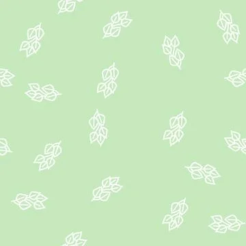 Birch leaf line seamless pattern Stock Illustration