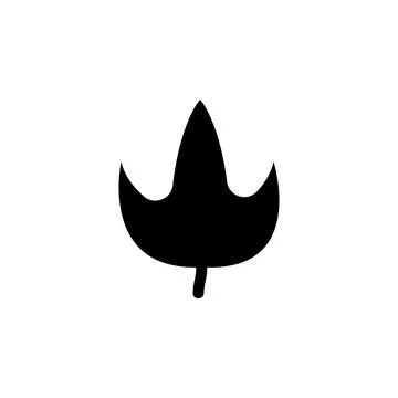 Birch Leaf, Poplar, Ivy Foliage Solid Flat Vector Icon Isolated on White Back Stock Illustration