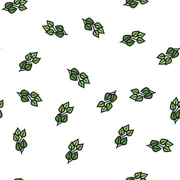 Birch leaf vector seamless pattern Stock Illustration
