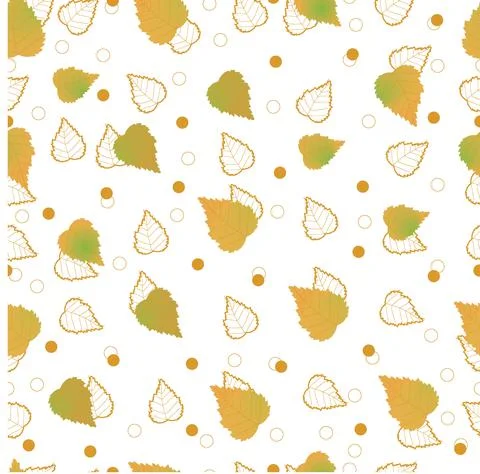 Birch leaves seamless pattern Stock Illustration