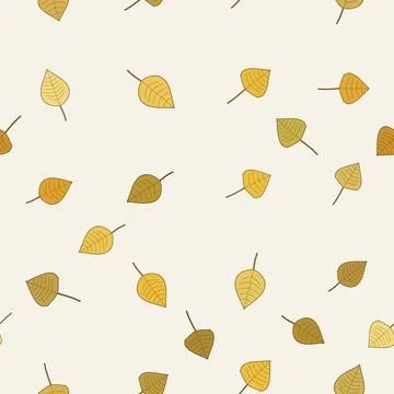 Birch Leaves Seamless Pattern Vector イラスト素材