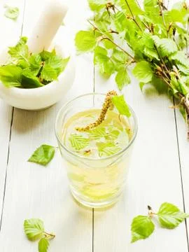 Birch tree drink Stock Photos