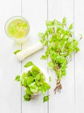 Birch tree drink Stock Photos