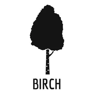 Birch tree icon, simple black style Stock Illustration