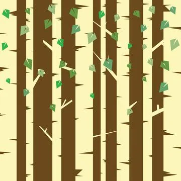 Birch trees background Stock Illustration