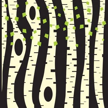 Birch trees background Stock Illustration