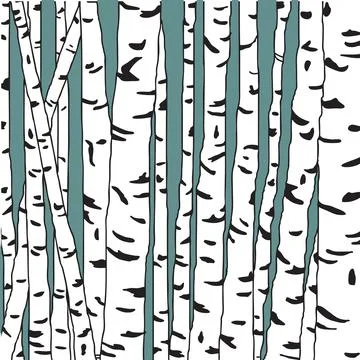 Birch trees background Stock Illustration